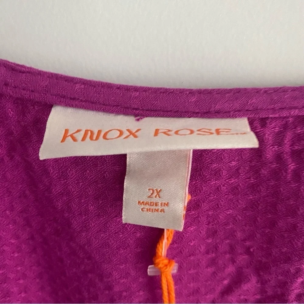 Women's Plus Size Long Sleeve Wrap Dress - Knox Rose Pink Size 2X - Picture 10 of 10